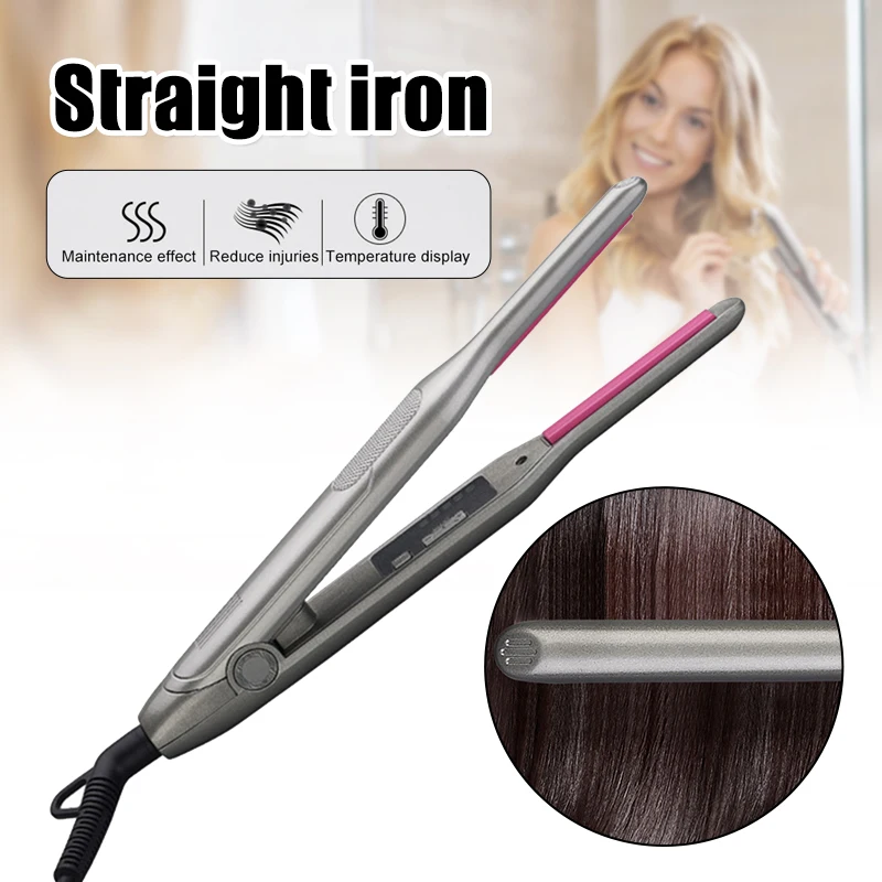 

Narrow Hair Straightener Bangs Straight Splint Curler Wool Curl 2in1 Hairdressing Tools with Variable Temperature Unisex