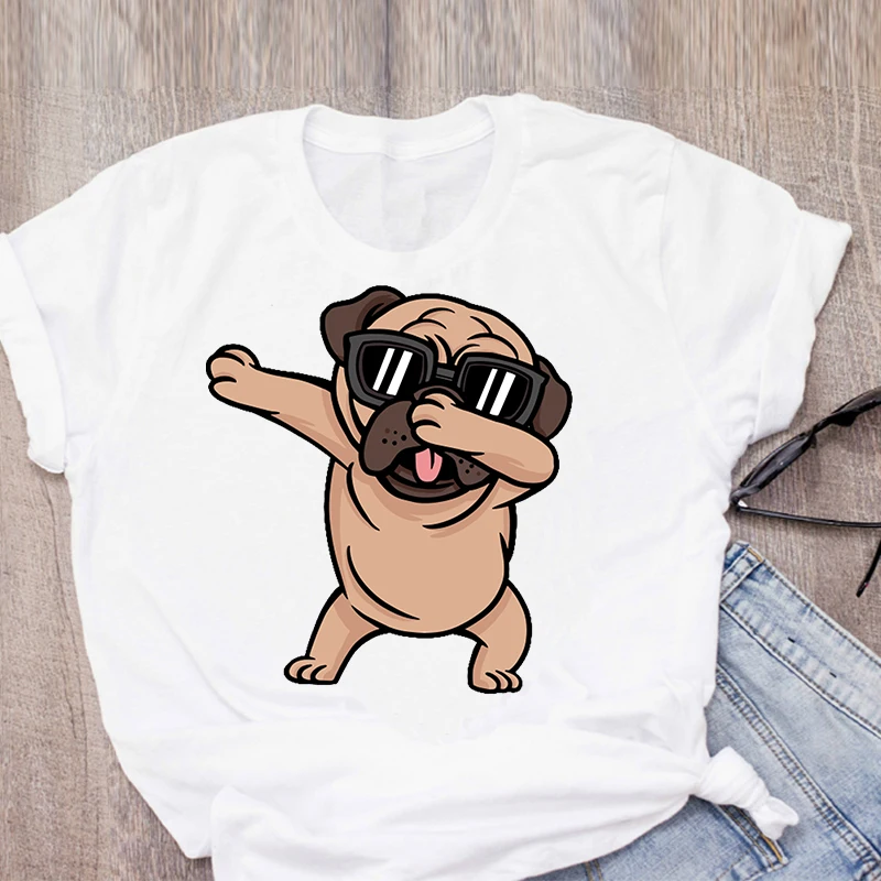 

Kawaii French Bulldog T Shirt Women Funny 90s Cartoon T-shirt Femme Summer Tops Ladies Womens Graphic Female Tee T-Shirt