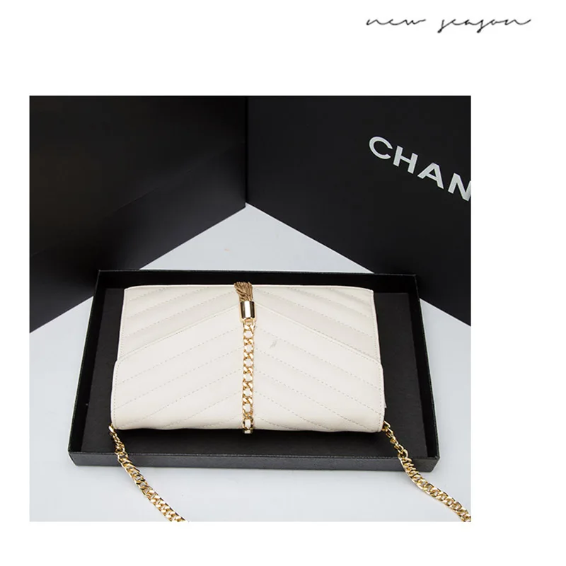 

2020 new summer envelope bag rhombus tassel chain niche small fragrance single shoulder diagonal bag female