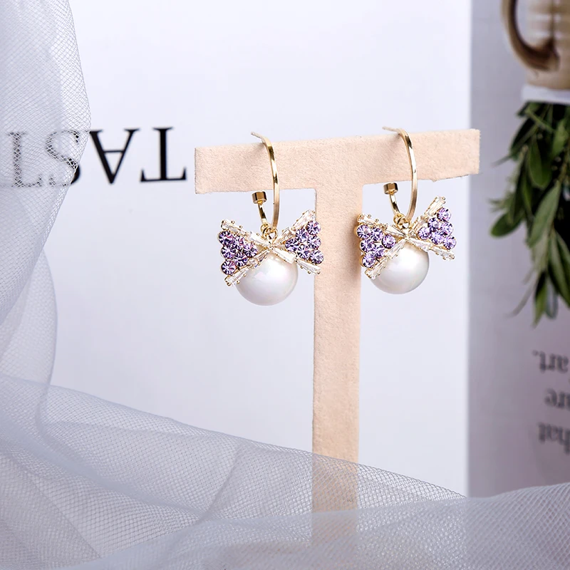 

Женские многослойные серьги-капельки balanстенд, из латуни, с блестящими кристаллами и бантом, золотистого цвета, модные ювелирные аксессуары