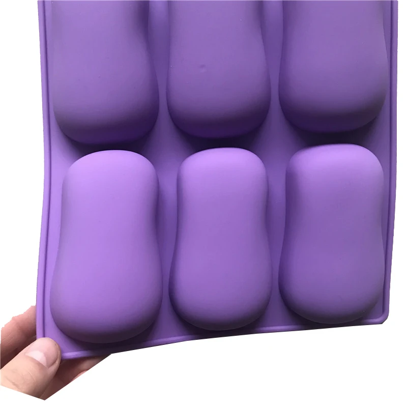 Большая овальная силиконовая форма для мыла 6 полости торта домашнее мыло конфет