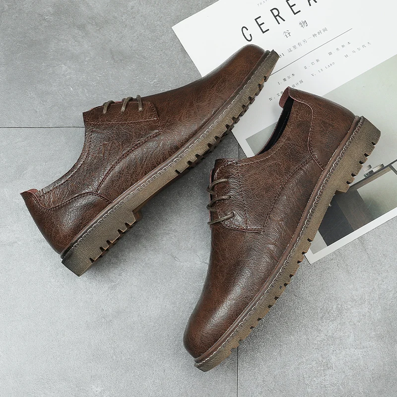 Туфли-оксфорды мужские кожаные на шнуровке весна-осень | Обувь