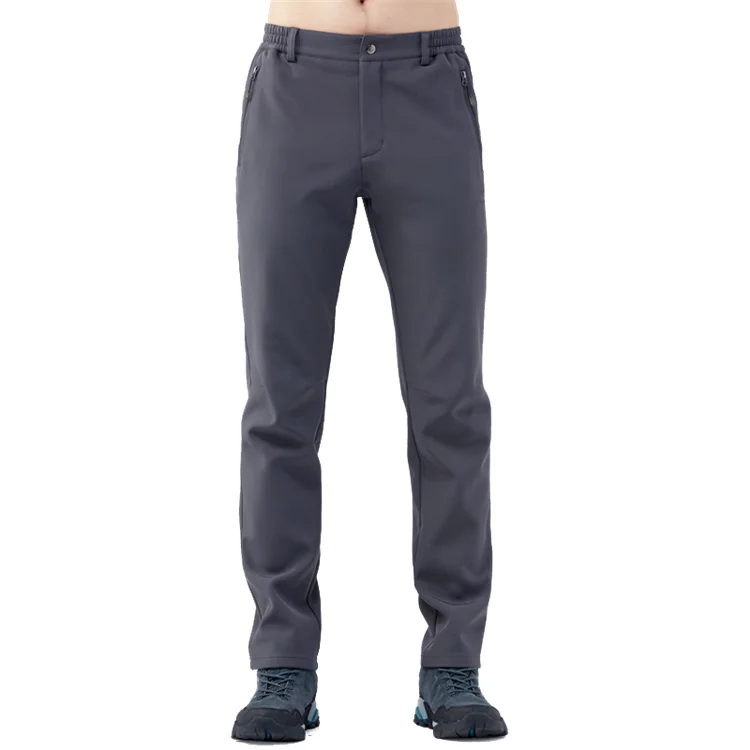 Men Gray TECTOP зимние мужские Wo мужские s толстые походные флисовые брюки для спорта на открытом воздухе кемпинга термальные ветрозащитные внутри флисовые сплошные брюки VA668 - Цвет: Men Gray