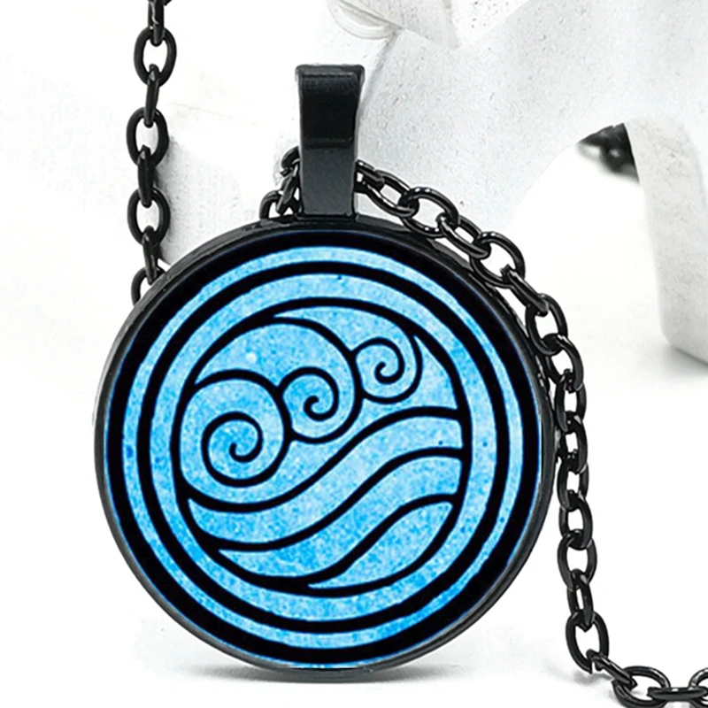 

American Cartoon Avatar The Last Airbender Necklace Kingdom Jewelry Air Nomad Fire and Water Tribe Pendant Glass Dome Necklaces