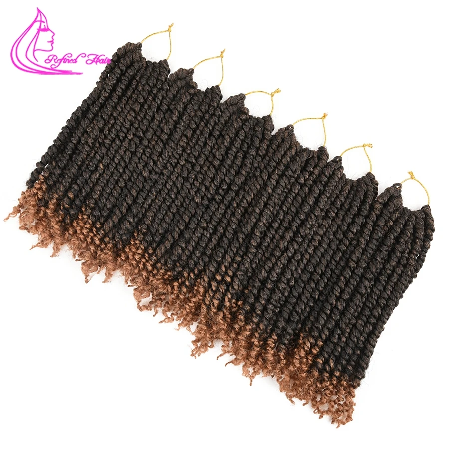 Предварительно скрученные волосы для вязания крючком 12 дюймов косички ручной