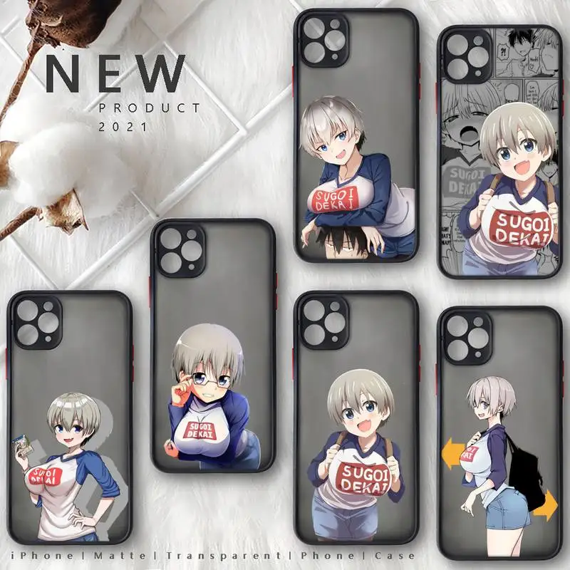 

Anime Uzaki Chan Phone Case For iphone 13 12 11 8 7 plus mini x xs xr pro max matte transparent cover
