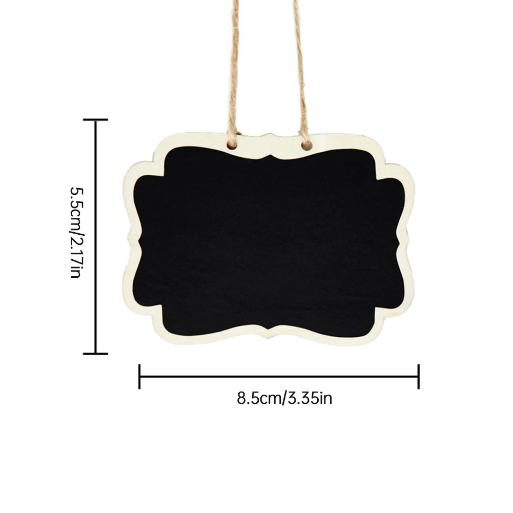 

12PCS Mini Rectangle Shaped Message Board Signs Mini Chalkboard Easel Hanging Blackboard Tags With Lanyard For Family