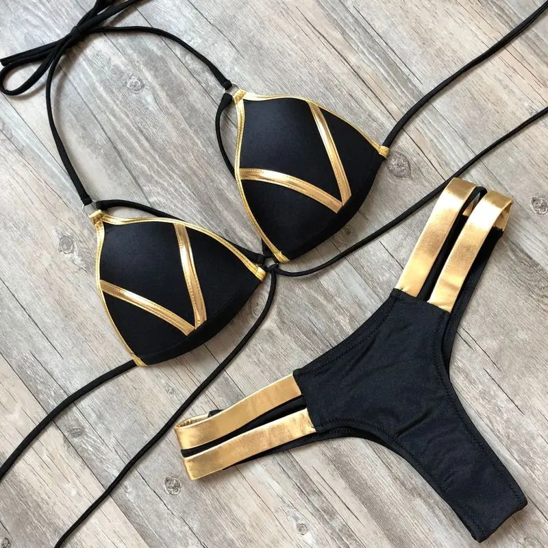 2019 New Sexy triangle bikini suit new ladies swimwear swimwears summer beach clothes female low waist red swimsuit bikinis Set |