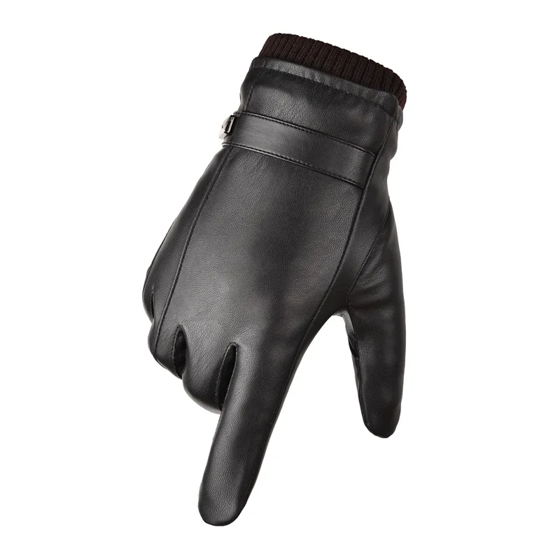 

Men's Winter PU Gloves Touch Screen Driving Riding Heavy Cotton Gloves
