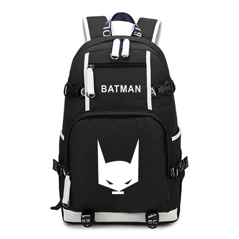 Новый рюкзак с принтом логотипа супергероя Бэтмена школьный для мальчиков и