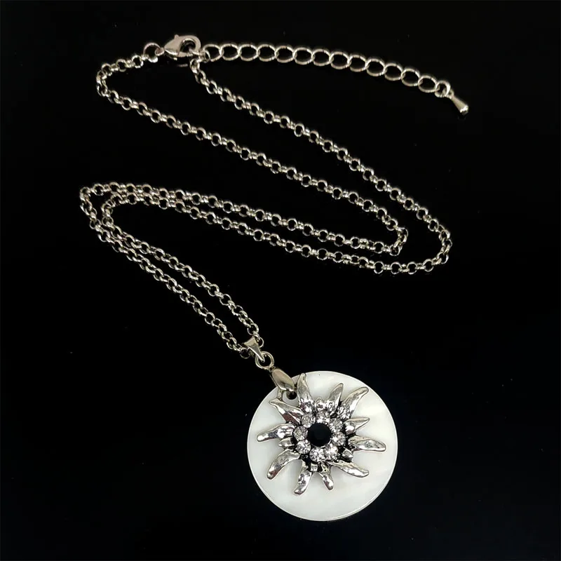 Цепочка с подвеской в виде ракушки и античного серебра 30 см 4 цвета|Ожерелья