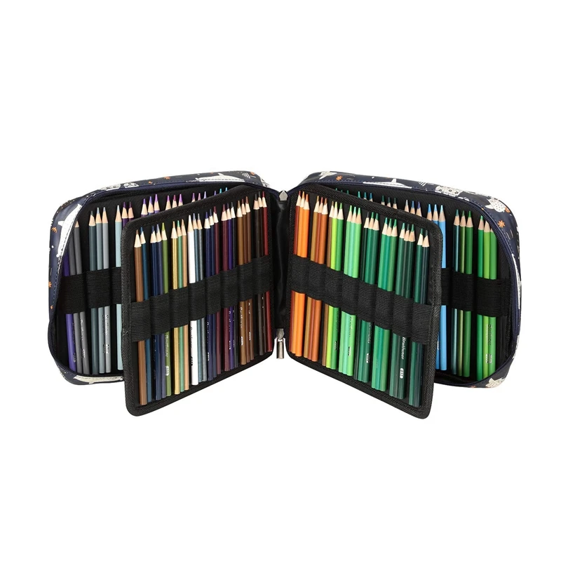 2x Large Capacity Coloured Pencils Case for 150 Pen Markers Multi-Layer Holder Bag (Blue&ampGreen) | Канцтовары для офиса и