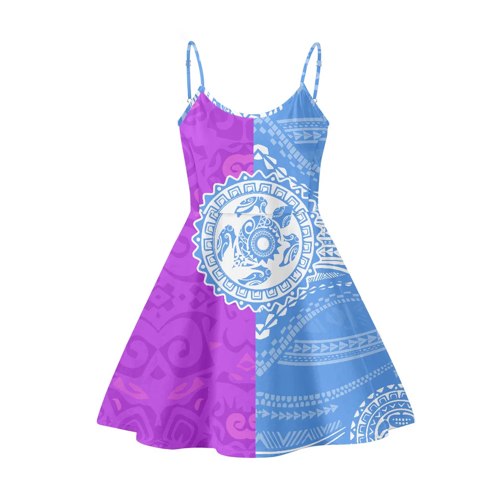 

Cumagical Low Moq Slip Dress Sexy Ladies Party Dress A Line Boho Polynesian Tribal Printed Sexy Night Club A-line Wedding Dresse