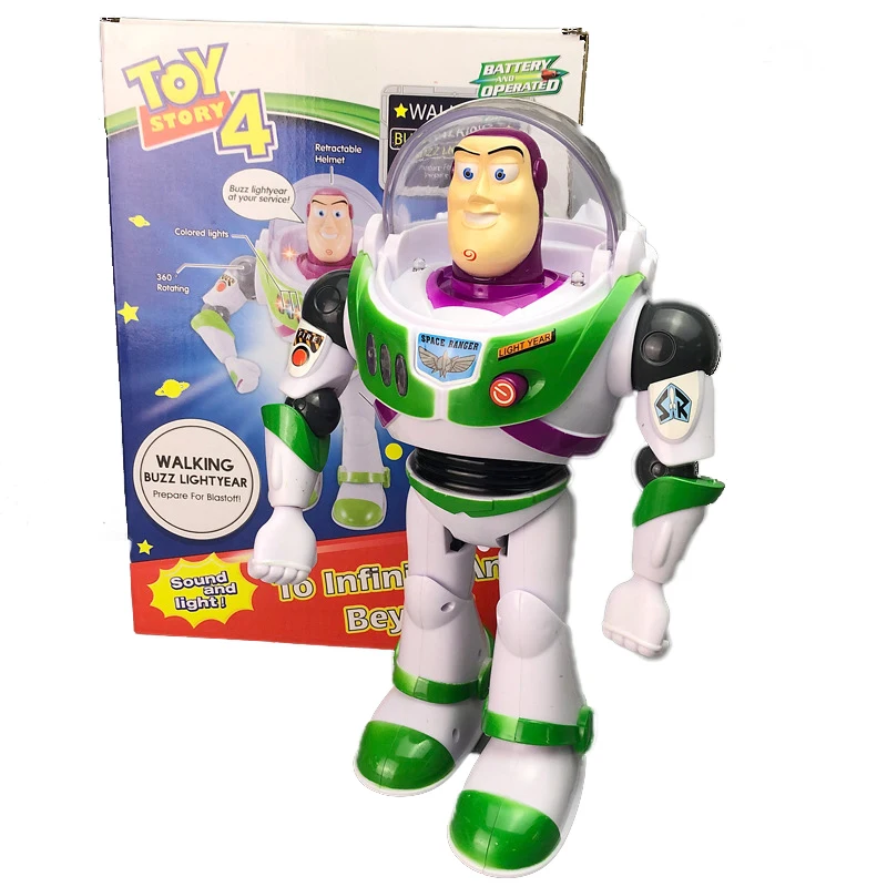 A With box Disney Подлинная электрическая игрушка Juguete История 4 Базз светильник год с музыкой светильник игрушки и хобби для детей подарок A102 - Цвет: A With box