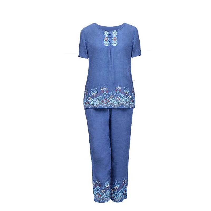 Домашняя одежда большого размера ночное белье 2 предмета с цветочным принтом