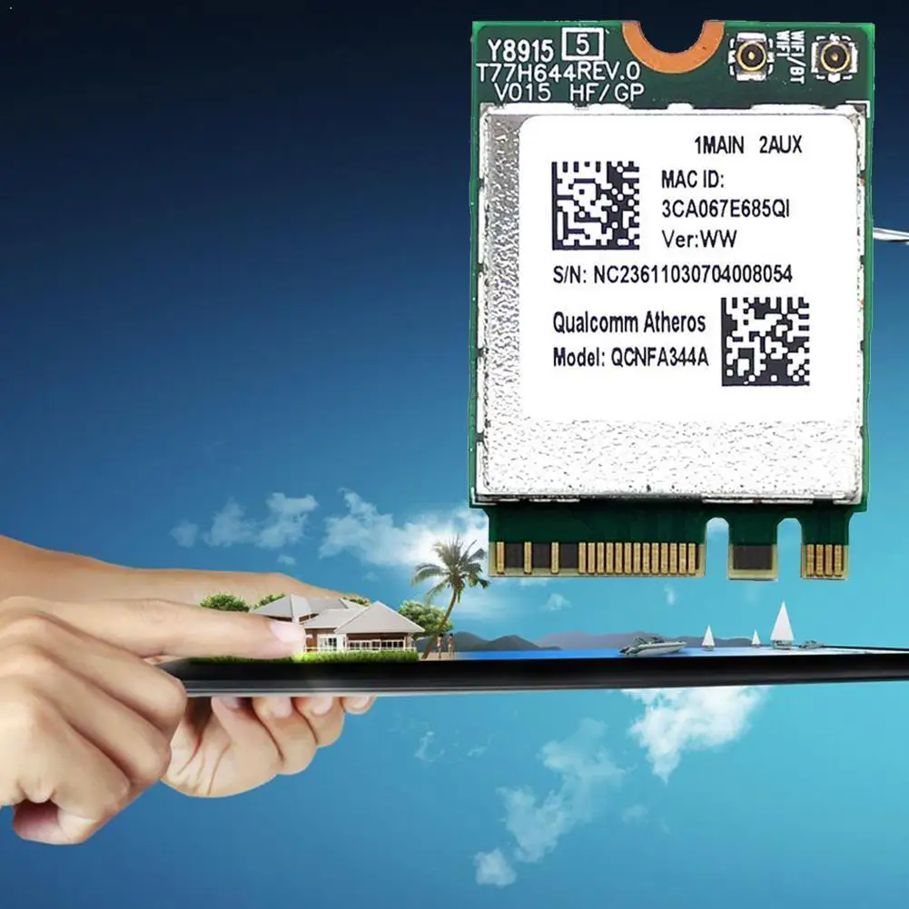 Беспроводная сетевая карта DW1820 QCNFA344A 5G802.11AC Поддержка Bluetooth Win7/8/10 ноутбук для NGFF 4 1