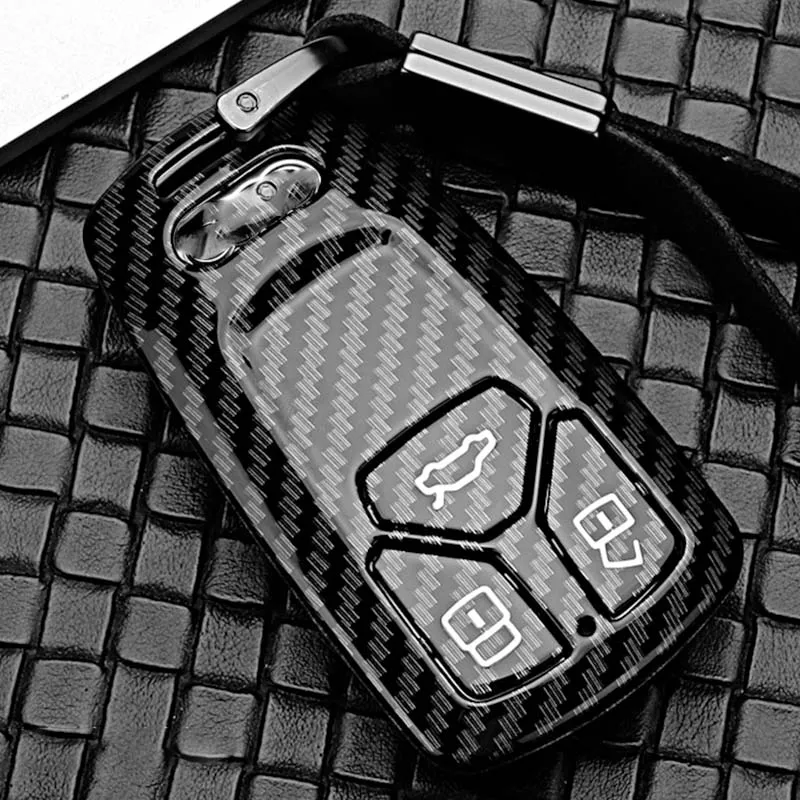Чехол для ключа из углеродного волокна для Audi TT A7 A4 A4L 8s B9 Q5 A6L A5 A8 Q3 Q7car keys от AliExpress WW