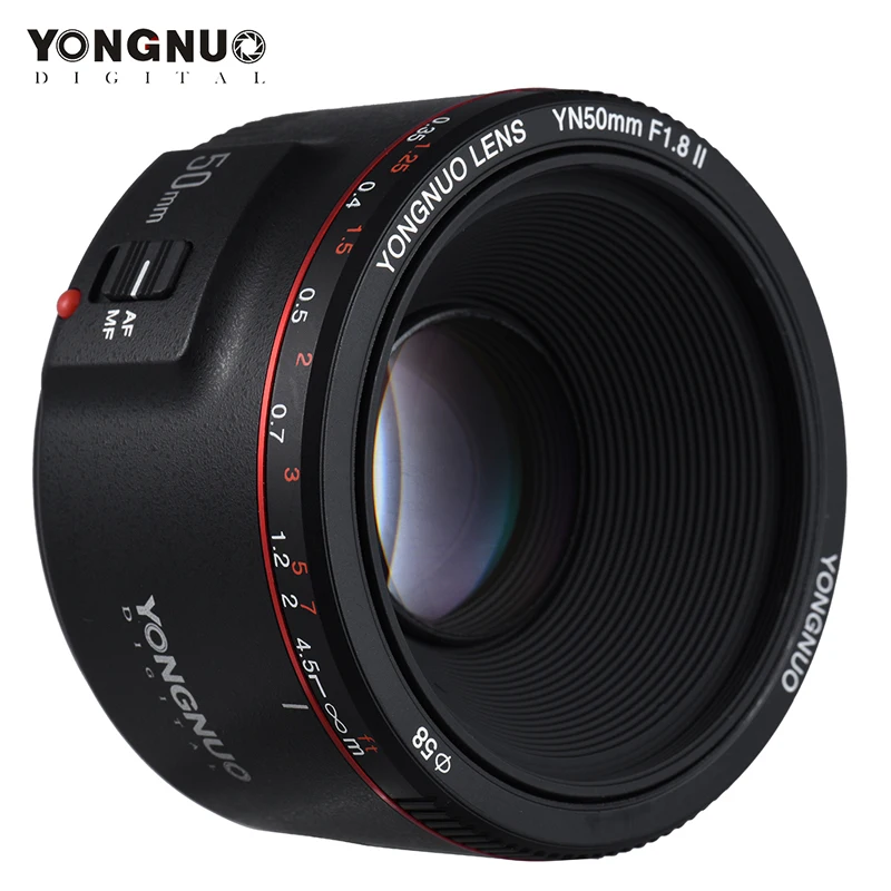 Объектив YONGNUO YN50mm F1.8 II стандартный объектив с большой апертурой и автофокусом для камеры Canon EOS 70D 5D2 5D3 600D DSLR камера