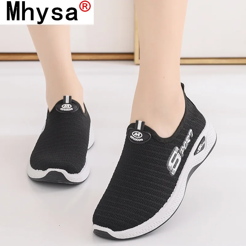 Fashion Women's Shoes 2021 Spring Mesh Breathable Women's Casual Shoes New Light Asakuchi Sneakers Soft Bottom Mother Shoes