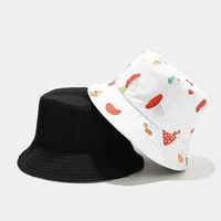double side fashion printing panama bucket hats for women summer bonnet bone cap outdoor casual fisherman hat street hip hop cap
