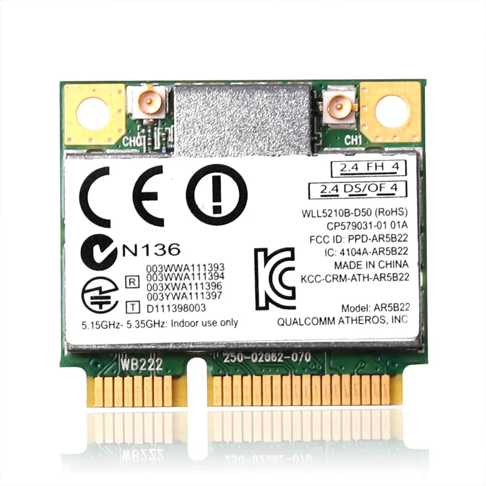 Двухдиапазонный Atheros AR9462 AR5B22 Mini PCI-E 802.11N WI-FI WLAN CARD беспроводная сетевая карта Bluetooth