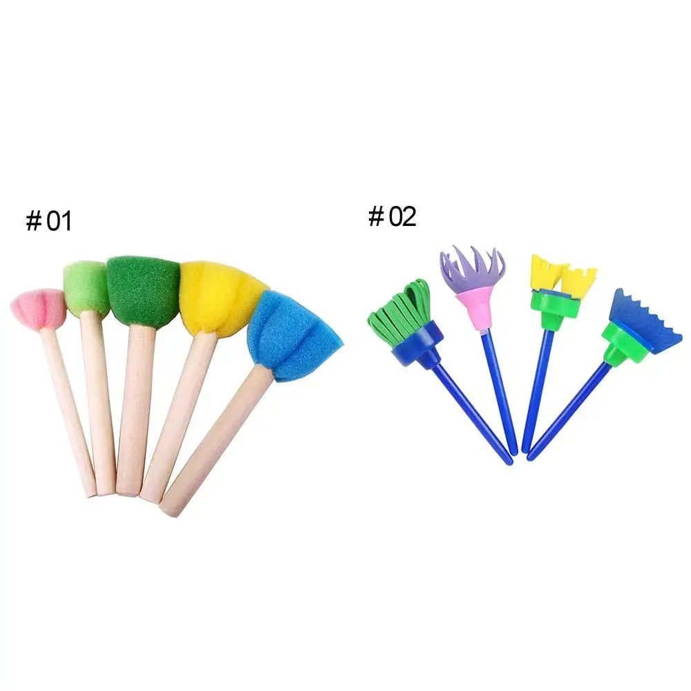 

Graffiti Brush Funny Imagination Drawing 4PCs Stamp Kids Sponge Art Brushes Educational Toy Flower Painting Drawing Toy