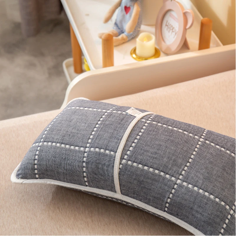 Простые серые 6 слойные газовые наволочки из 100% хлопка 2 шт. для маленьких девочек