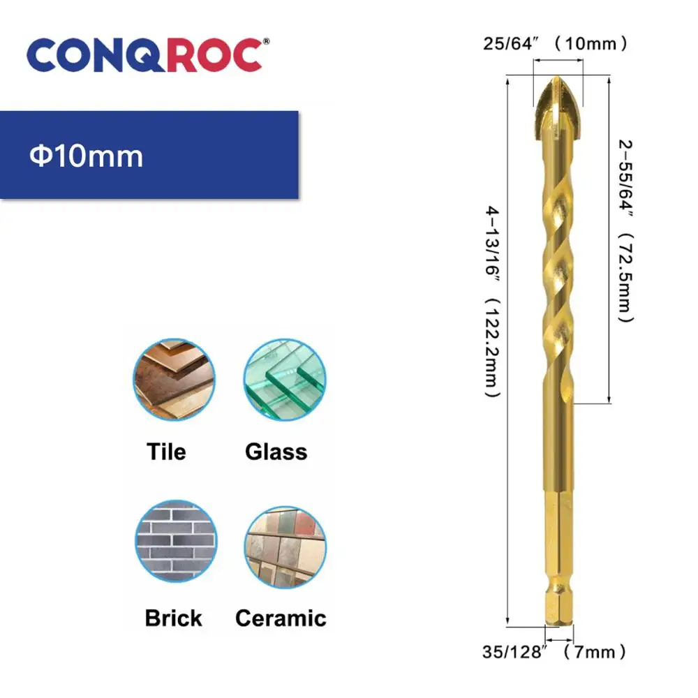 5 шт. сверло для стеклянной плитки крестовая головка карбид вольфрама с