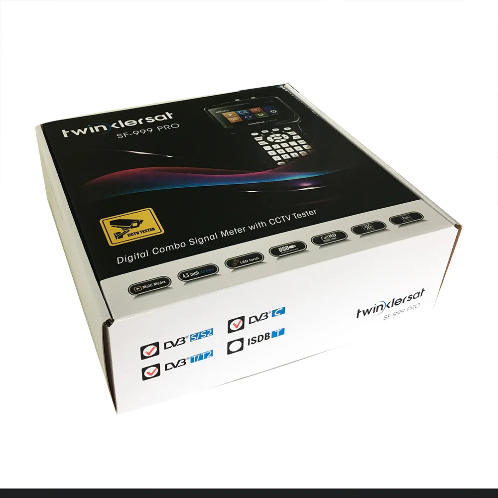 Twinkler SF-999 ProHD спутниковый искатель комбо DVB-T2 DVBS2 DVB-C 4," экран Поддержка анализатор спектра CCTV камера в AHD TVI CVI