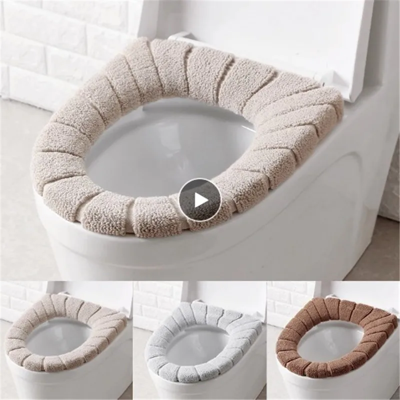 

Toilet Seat Cover Warm Soft Acrylic Washable Mat Home Decor Closestool Mat Seat Case Toilet Lid Cover Accessories Bathroom Home
