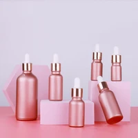 10pcslot 5ml 10ml 30ml 50ml glass dropper bottles matte rose gold essential oil bottles with glass pipettes wholesale