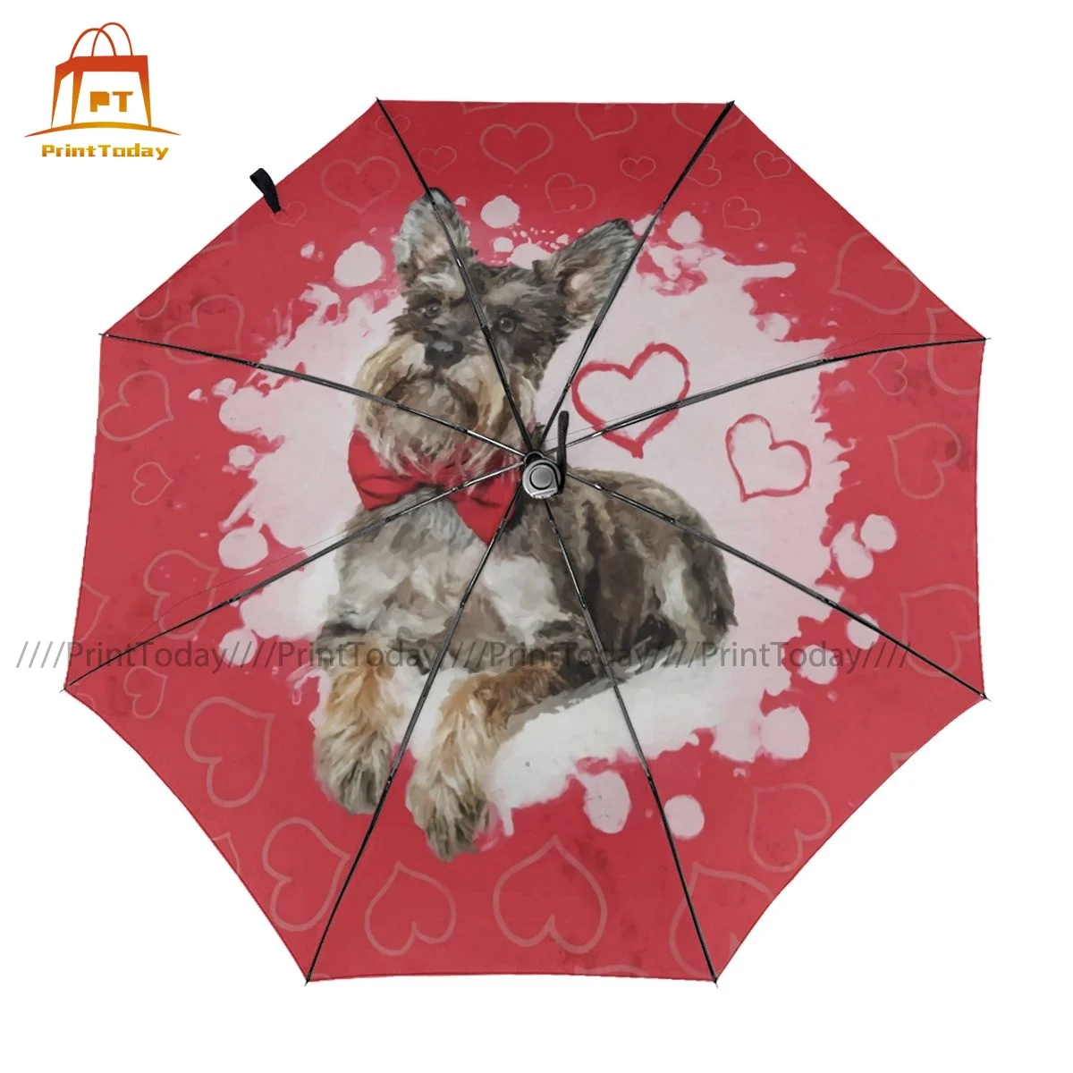 

Schnauzer Umbrella Automatic UV Protection Umbrella Colorful Painting Sun Portable Umbrella
