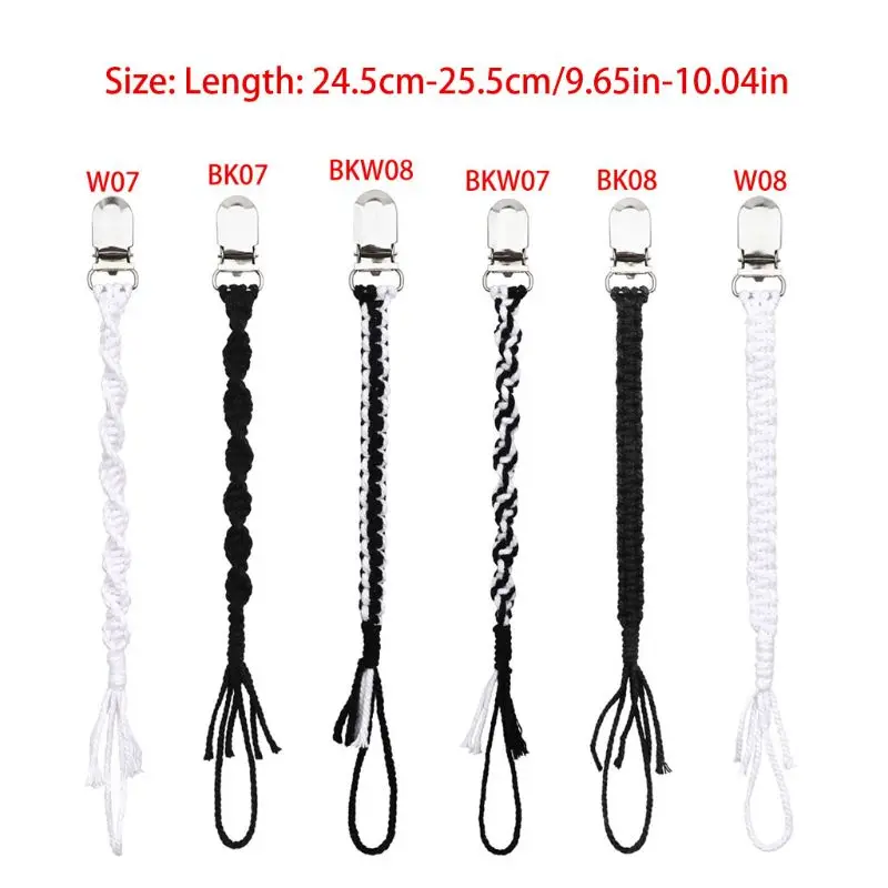 

Vintage Cotton Macrame Pacifier Clip Braided Pacifier Chain Baby Pacifier Holder Straps Unisex Design