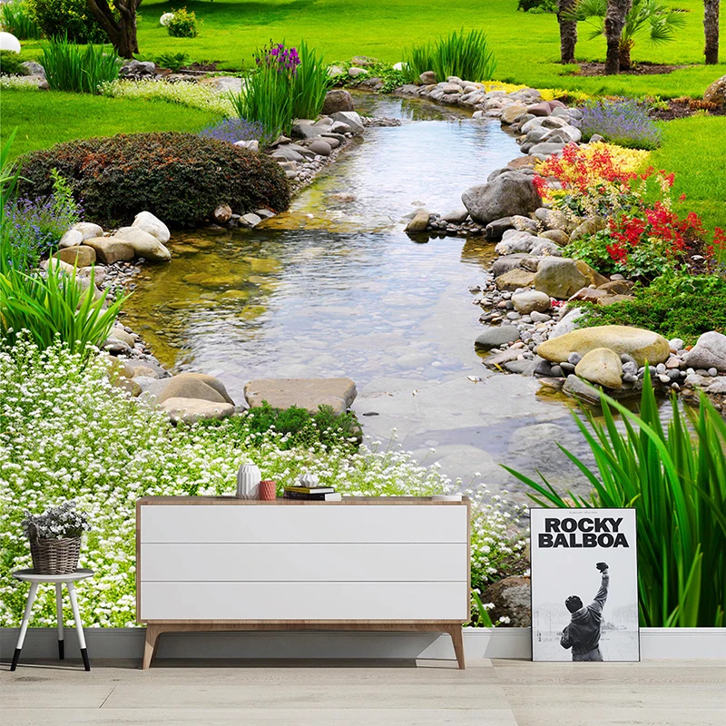 На заказ настенная бумага Современный 3D парк пейзаж растение цветок фото для