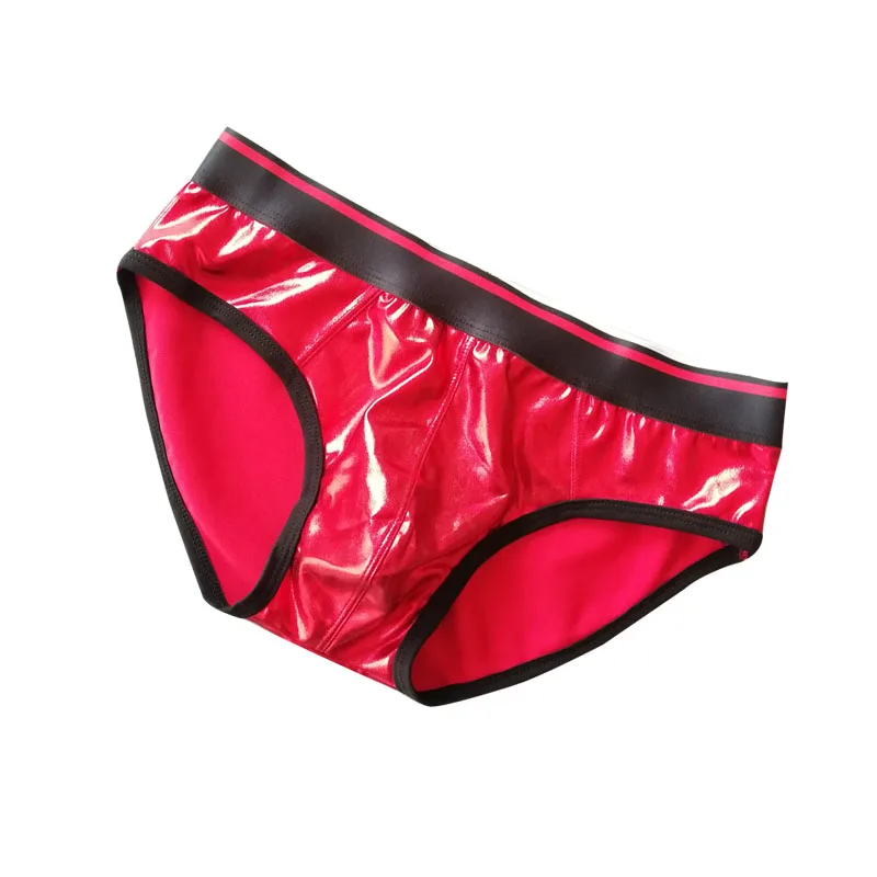 Sexy Men's Underwear Faux Leather Briefs Jockstrap Stretch Sissy Pouch Panties Underwear Mini Briefs Male Fashion Comforty