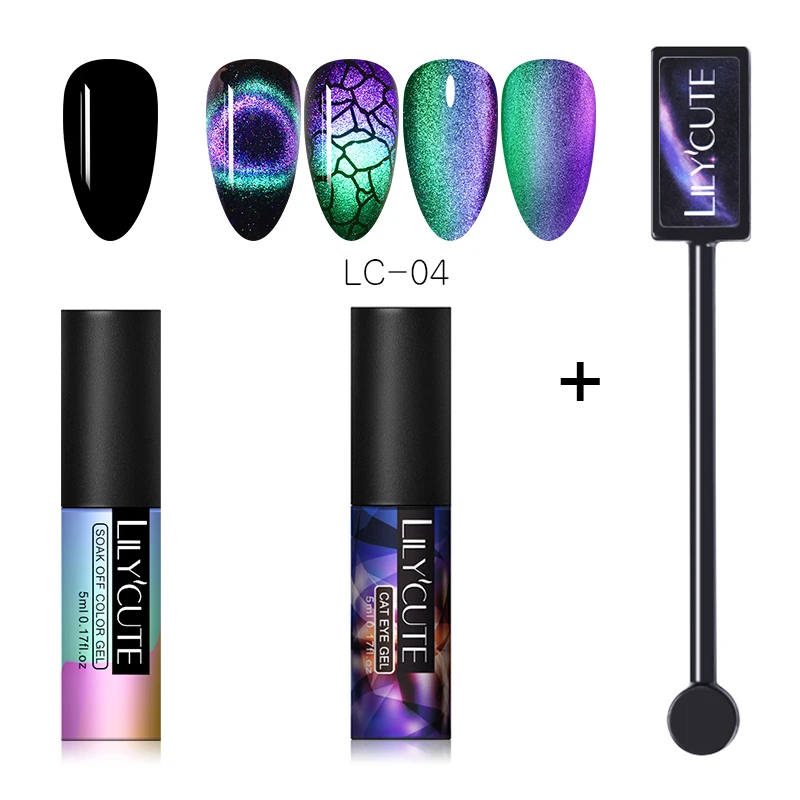 3pcs 4 LILYCUTE 9D Auroras ногтей Гель-лак «кошачий глаз» Гель-лак для использования с магнитом звездное небо замочить от УФ Магнитный Гель-лак для ногтей 5 мл - Цвет: 3pcs 4