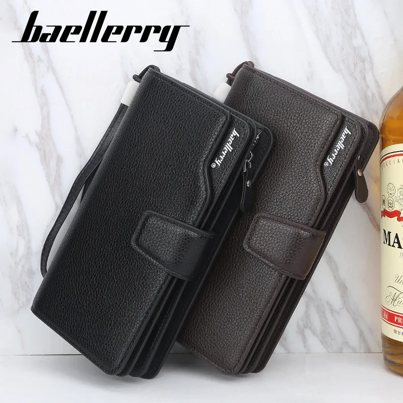 

Baellerry Men Long Wallets Casual Soft Cards Holder Male Purse Zipper Large Capacity Big Brand Luxury Wallet For Men
