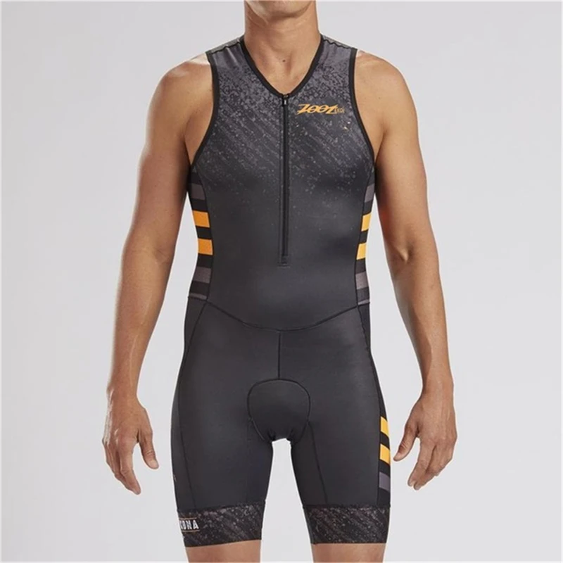 

ZOOTEKOI Cycling Jersey Skinsuit Men Jumpsuits Triathlon Sleeveless Skin suit Maillot Ciclismo Road Bike Jersey 9d gel pad