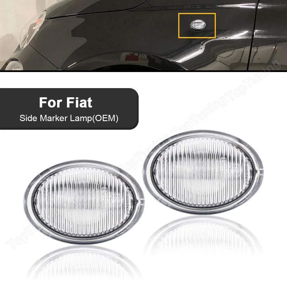 

For Fiat 2007-2020 500 500E 500C Abarth 500 OEM Side Marker Light Indicator Lamp Replace OEM Sidemarker Lamps Cover