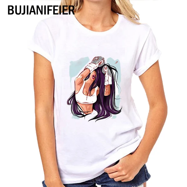 Новая женская футболка Harajuku для девочек белая с принтом уличная одежда отдыха