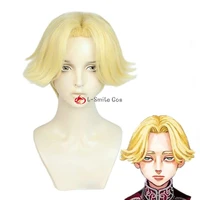 seishu inui cosplay wig anime tokyo revengers golden blonde heat resistant synthetic hair halloween party carnival wig cap