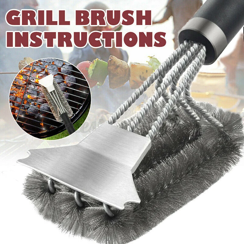 

BBQ Grill Cleaning Brush Kit Stainless Steel Kitchen Accessories Bristle Cleaning Brushes Kitchen Tool BBQ Gadget