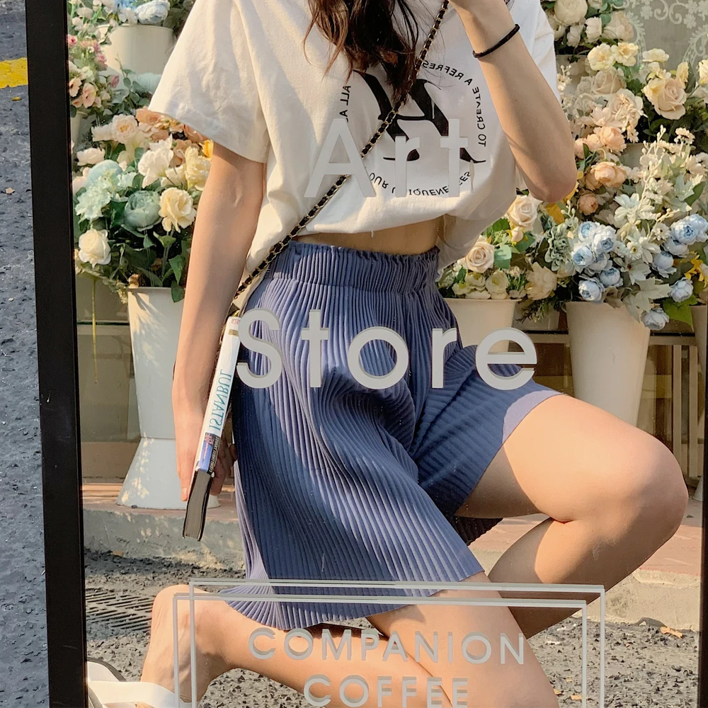 Новые Плиссированные Свободные повседневные брюки в Корейском стиле женские