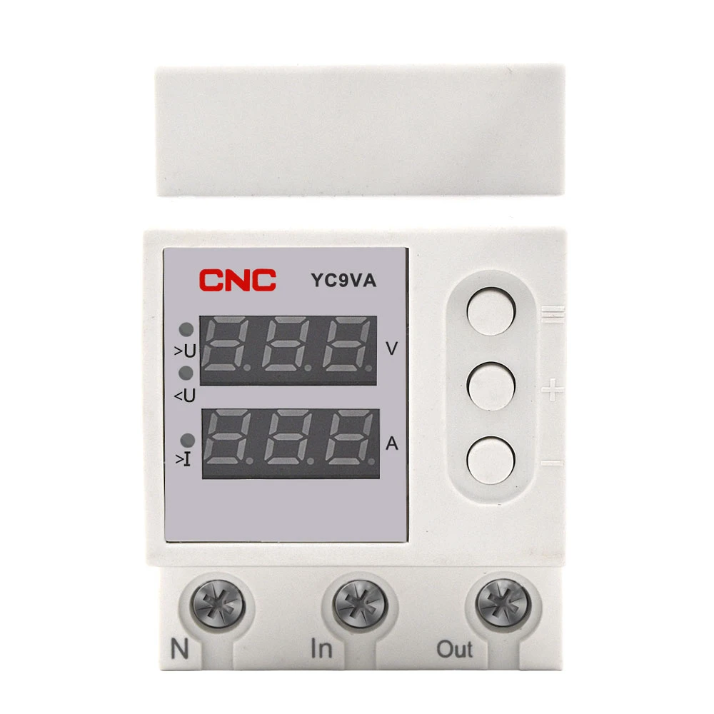 Ajustável sobre a Tensão Atual e sob Tensão Trilho Display Duplo Dispositivo Protetor Relé 50 – 60hz 230 220v Din