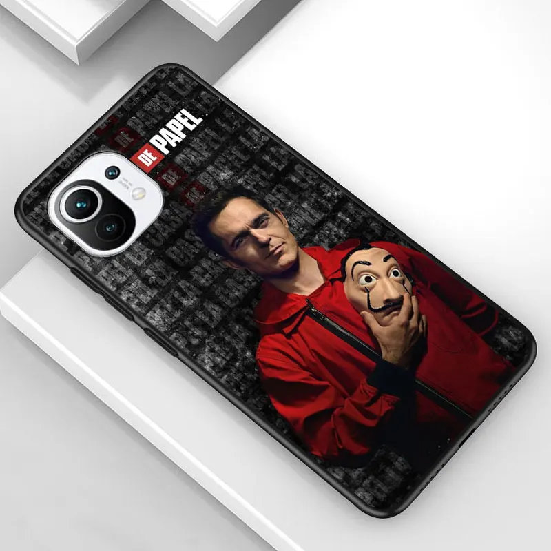 

Money Heist House Paper for Xiaomi Mi 11 10T Note 10 Ultra 5G 9 9T SE 8 A3 A2 A1 6X Pro Play F1 Lite 5G Black Phone Case