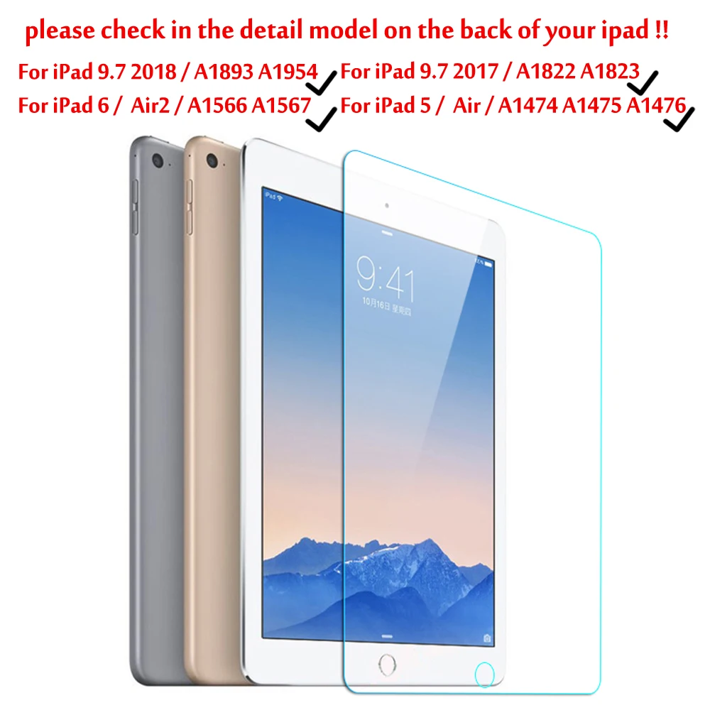 Glass Film Для iPad 5th/6th Магнитный умный чехол для iPad 9,7 Защитный Тонкий чехол-подставка для iPad Air/Air 2 чехол для планшета Funda - Цвет: Glass Film