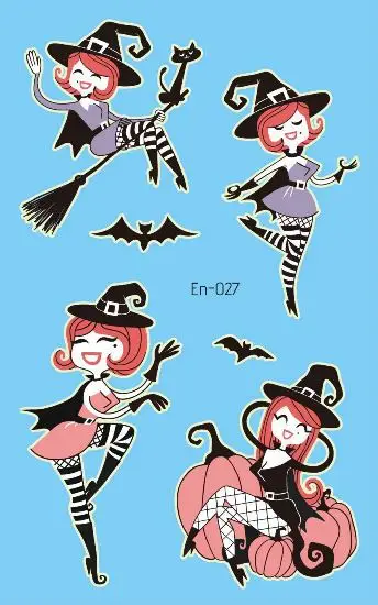 2019 Татуировка Хэллоуин стикер дети мультфильм странная Тыква элемент Ночной