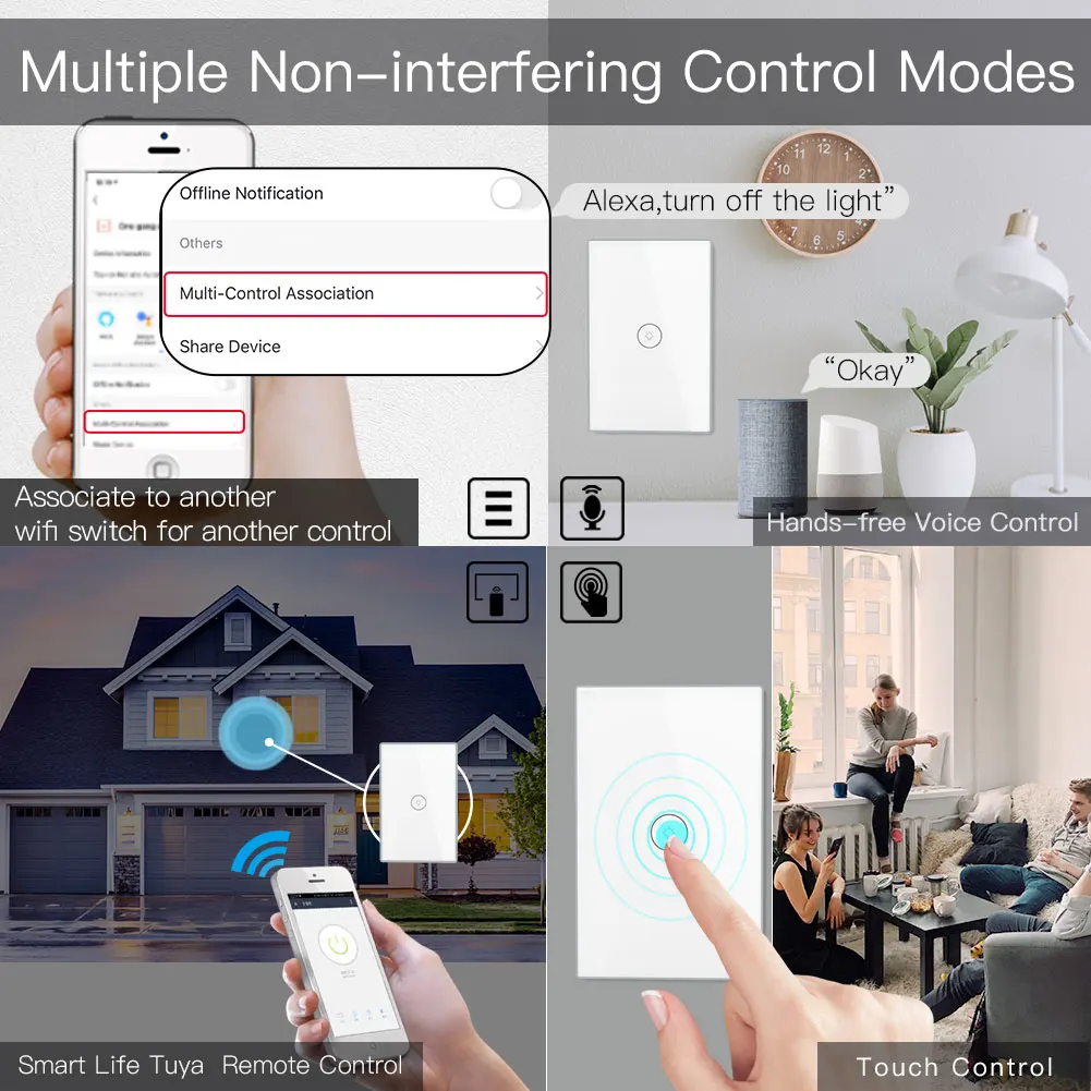 Wi Fi Smart Switch 2/3 Way управление через приложение Association дистанционное работает с Amazon