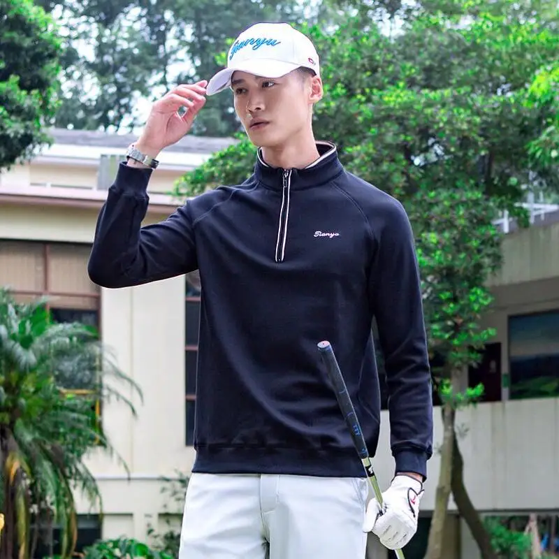 Рубашка для гольфа мужская теплая спортивная одежда флисовая утепленная