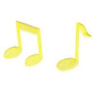 30pcslot music note luxury embroidery patch yellow signal backpack clothing decoration accessory crafts diy applique